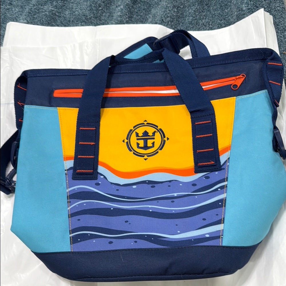 Royal Caribbean Blue and Yellow Insulated Tote Bag